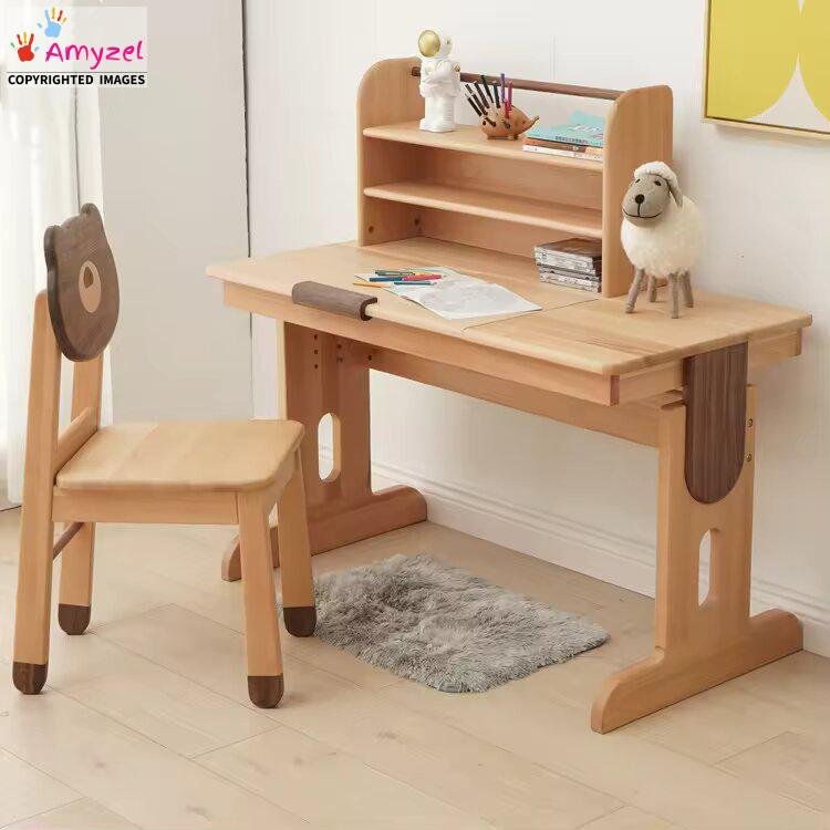 study table and chair in solid wood