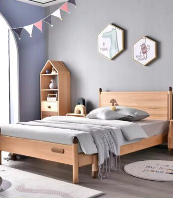 Enchanting Sheesham wood kids bed with a stylish and sturdy design with a playful tree theme.