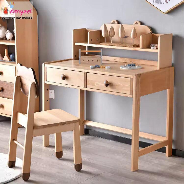 Solid sheesham wood study table with drawers for kids and teenagers and students.