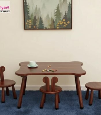 Montessori Table and Chair Set for Kids | Wooden Montessori Desk mahogany stain