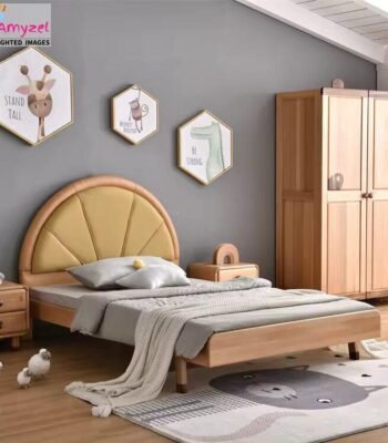 Stylish designer kids bed made from premium Sheesham wood with a modern finish.