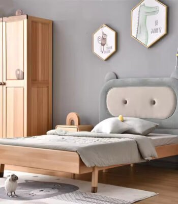 Panda Bed for Kids with an adorable panda-themed design, featuring rounded edges, sturdy construction, and a playful theme for a fun kids’ bedroom.