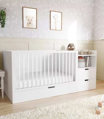 Versatile crib with drawers - space-saving nursery furniture with built-in storage for baby essentials, available in stylish designs