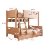 Eco-Friendly Sheesham Wood Bunk Bed with Storage dimensions