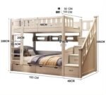 Versatile Bunk Bed with Stair Storage and Ladder dimensions