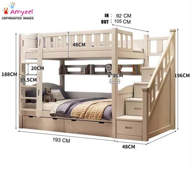 Versatile Bunk Bed with Stair Storage and Ladder dimensions Versatile Bunk Bed with Stair Storage and Ladder dimensions