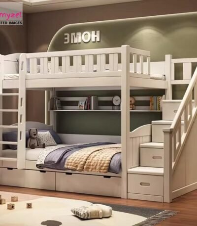 Versatile Bunk Bed with Stair Storage and Ladder