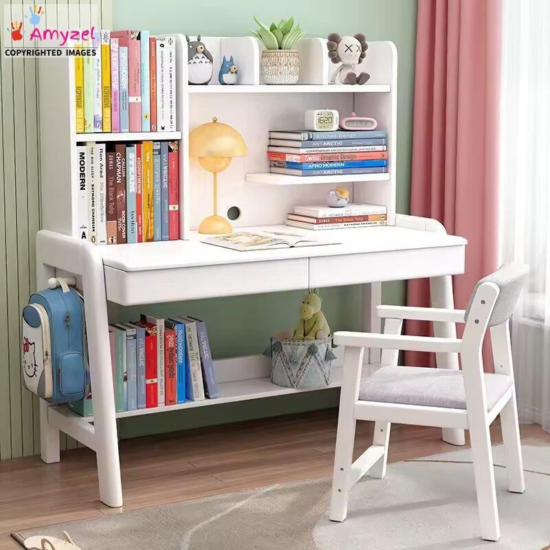 Study Table | Solid Sheesham Wood | Reading Table with Shelf | Perfect for Students white Study Table | Solid Sheesham Wood | Reading Table with Shelf | Perfect for Students white