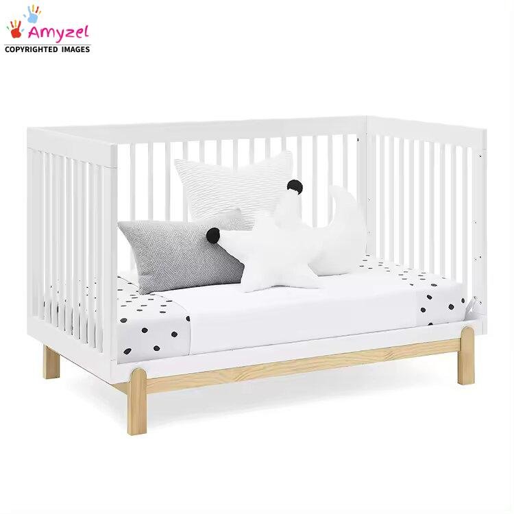 4-in-1 Convertible Baby Crib I Stylish Baby Cot I Infant crib Amyzel