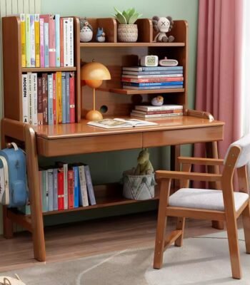 Sheesham wood study table with shelves for kids, teenagers and adults.
