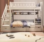 Versatile Bunk Bed with Stair Storage and Ladder front