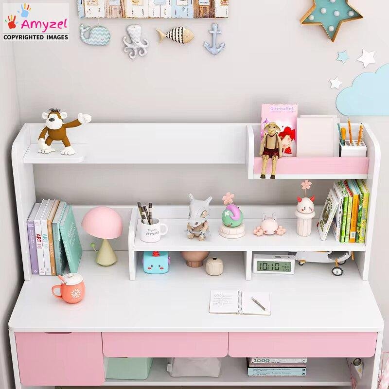 Pink and White Study Table | Kids Furniture | Study Desk - Amyzel