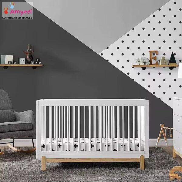 4-in-1 convertible baby crib - transforms from crib to toddler bed, daybed, and sofa for long-lasting use.
