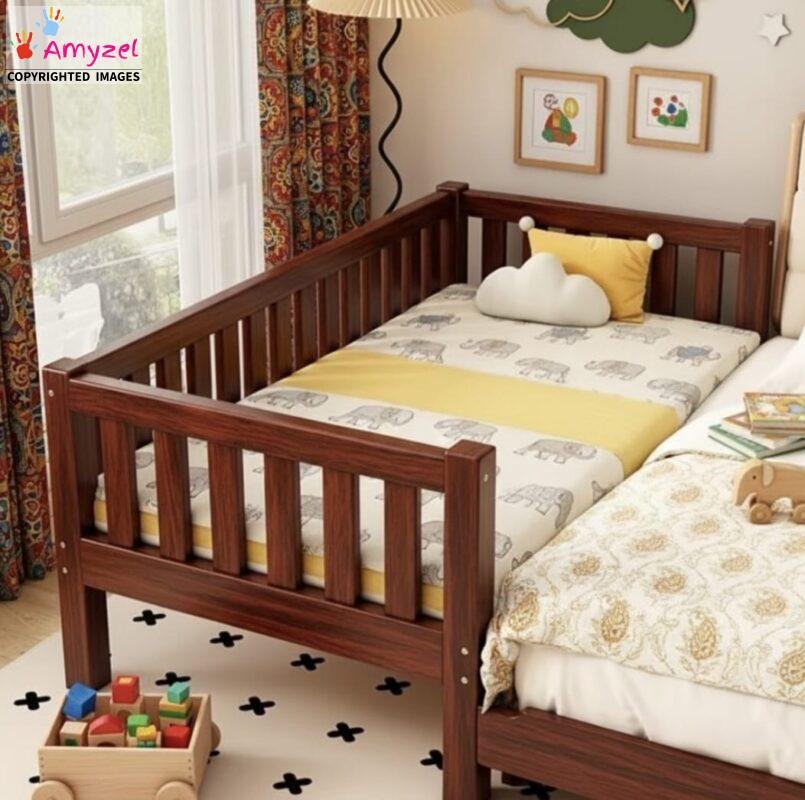 Bedside Crib/Co-Sleeper – Safe and Convenient for Bonding mahogany stain