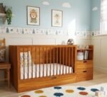 Versatile Crib with drawers - honey stain