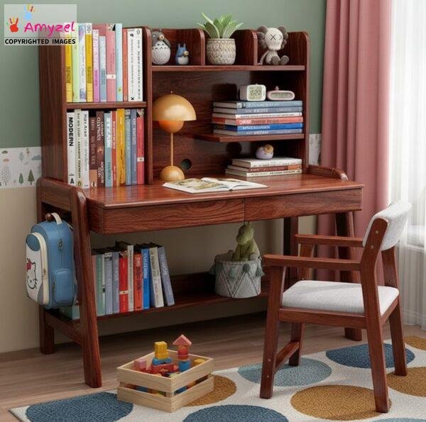 Sheesham Wood Study Table - mahogany