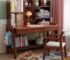 Sheesham wood study table with bookshelf and storage shelves
