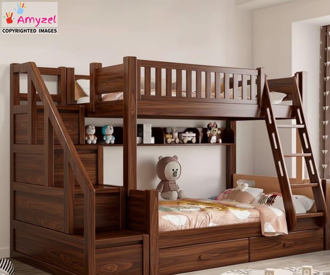 Childrens Bunk Beds walnut stain Childrens Bunk Beds walnut stain
