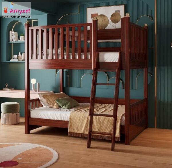 kids bunk bed mahogany stain