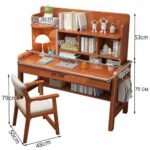 A solid wood study desk and matching wooden chair dimensions