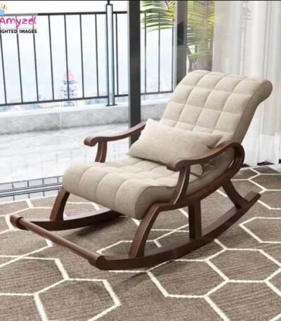 Classic Wooden Rocking Chair l Lounge Recliner for Home & Patio