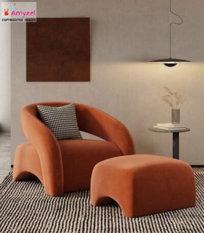 Modern Accent Chair with footrest