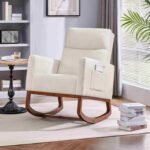 Luxurious Sheesham Wood Rocking Chair cream