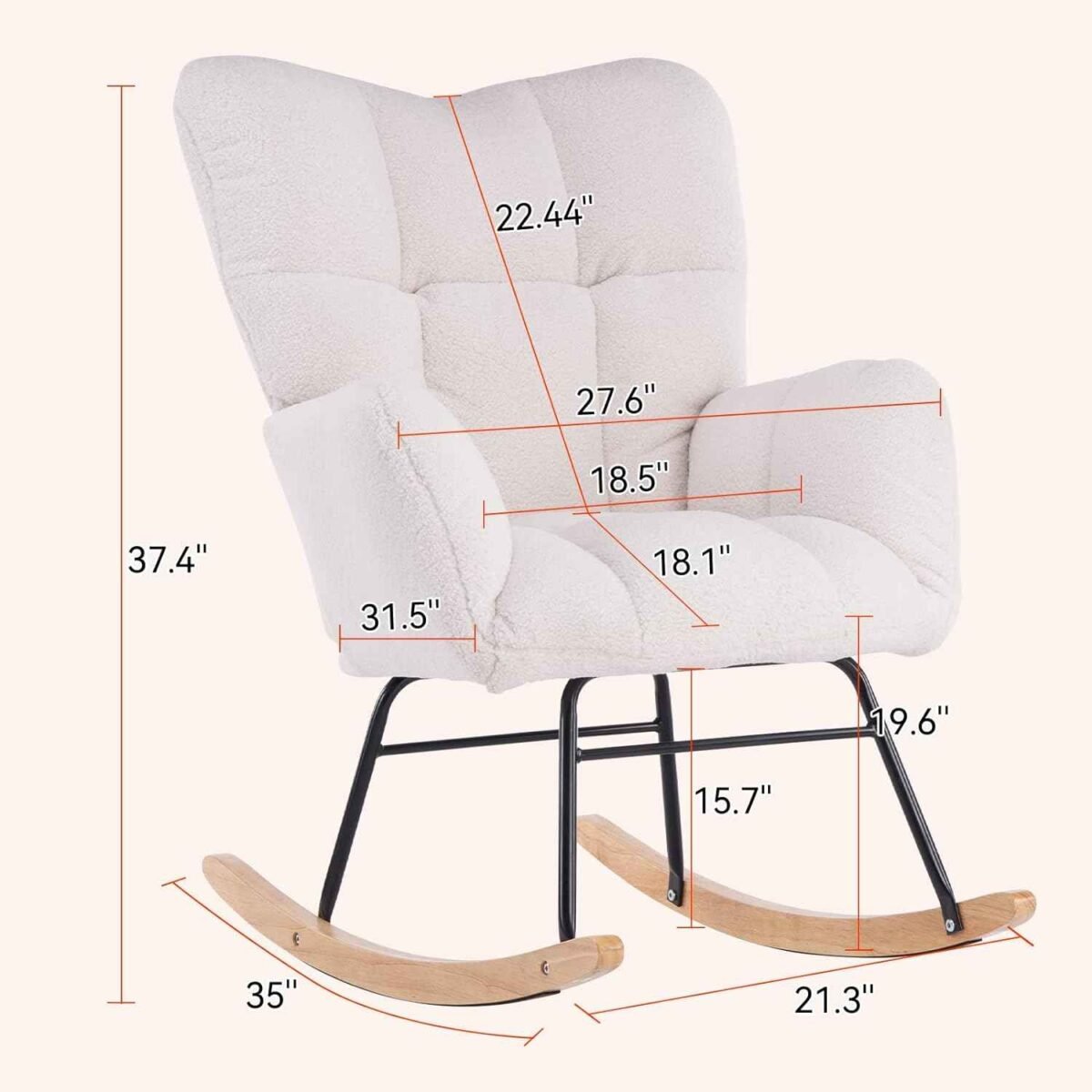 Relaxing Modern Rocking Chair dimension