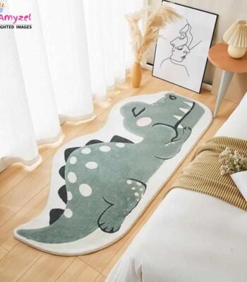 Soft and playful crocodile design carpet with a tufted texture, perfect for nurseries, playrooms, and bedrooms.
