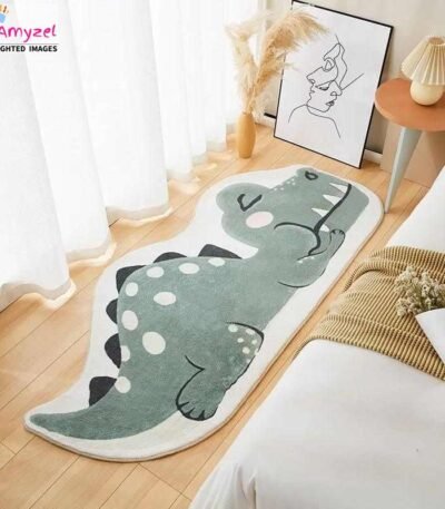 Soft and playful crocodile design carpet with a tufted texture, perfect for nurseries, playrooms, and bedrooms.