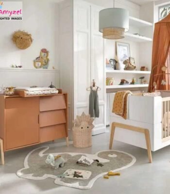 Vibrant dinosaur design luxury carpet with a soft, plush texture, perfect for kids' bedrooms, playrooms, and nurseries.