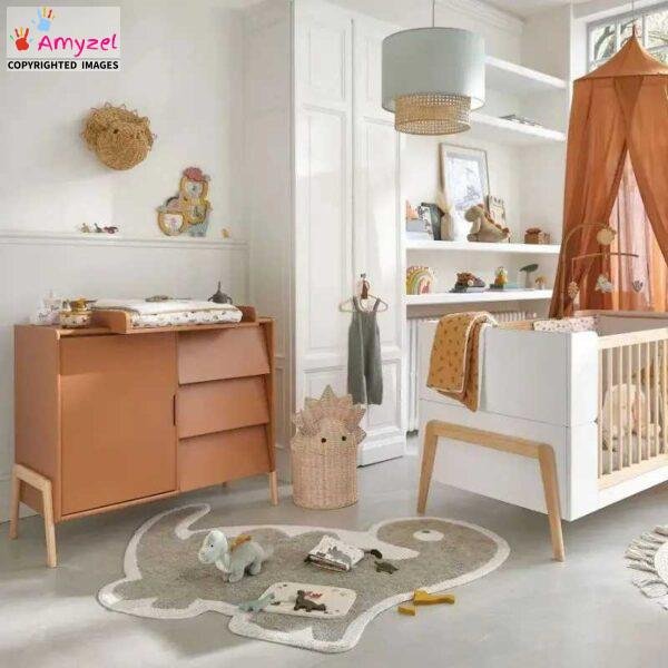 Vibrant dinosaur design luxury carpet with a soft, plush texture, perfect for kids' bedrooms, playrooms, and nurseries.