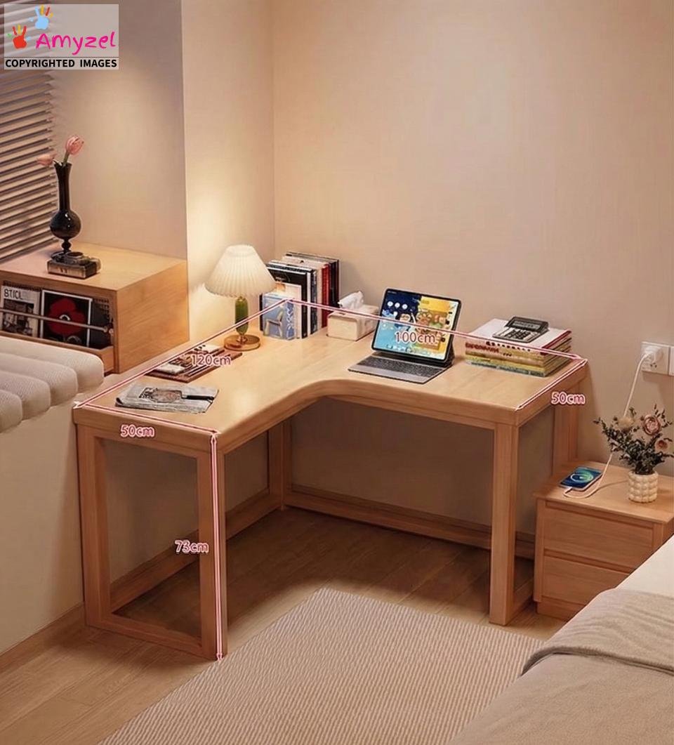 Corner study table dimensions wooden study desk for students and work from home
