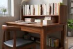 Natural wood grain detail of sheesham wood study table