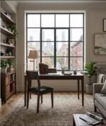 wooden computer desk for home office and study